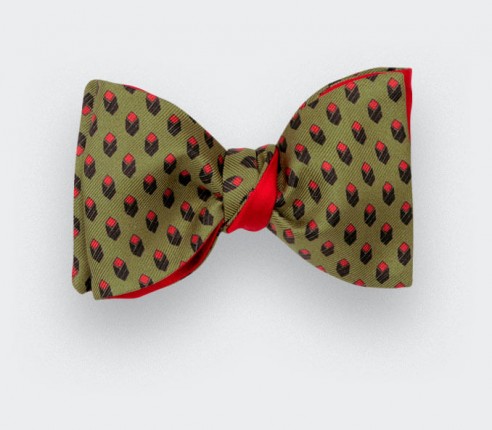 Green Grand Pan bow tie - Handmade by Cinabre Paris