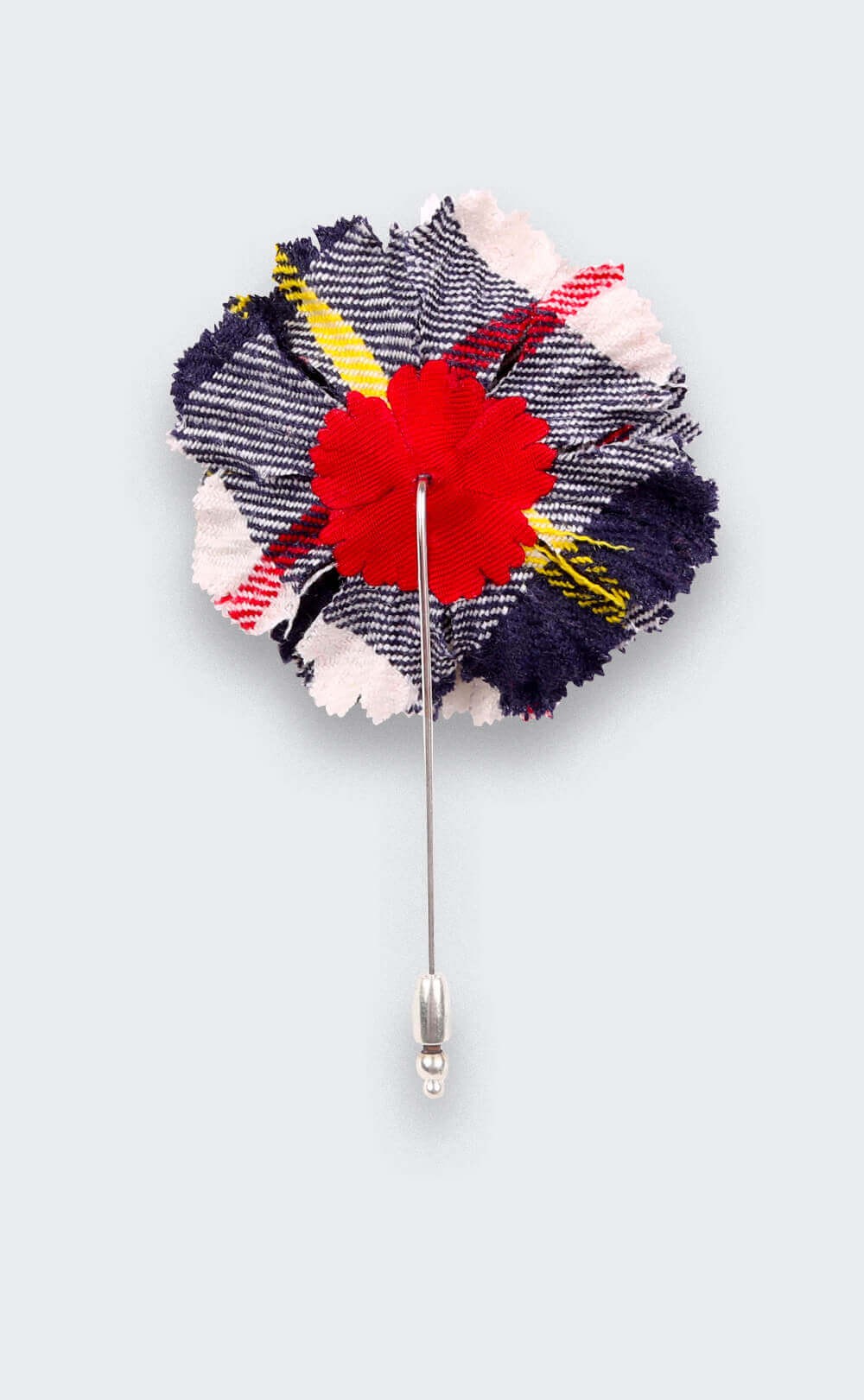 Boutonnière Tartan Blanc McRae - Fait main par Cinabre Paris