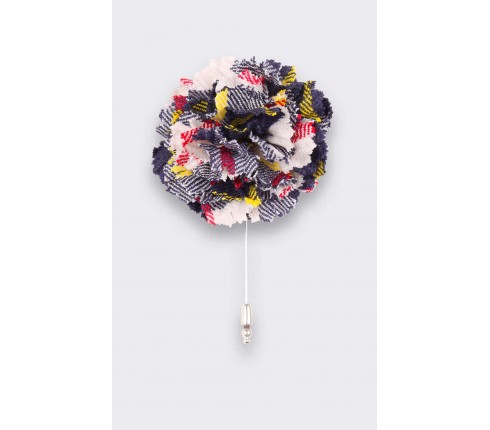 Boutonnière Tartan Blanc McRae - Fait main par Cinabre Paris