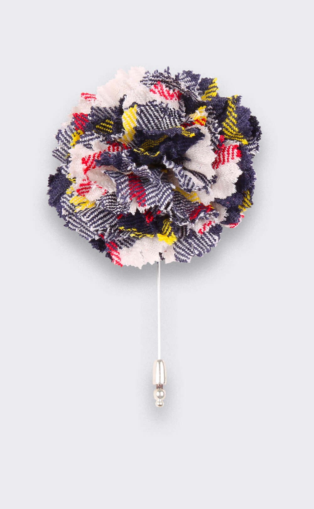 Boutonnière Tartan Blanc McRae - Fait main par Cinabre Paris