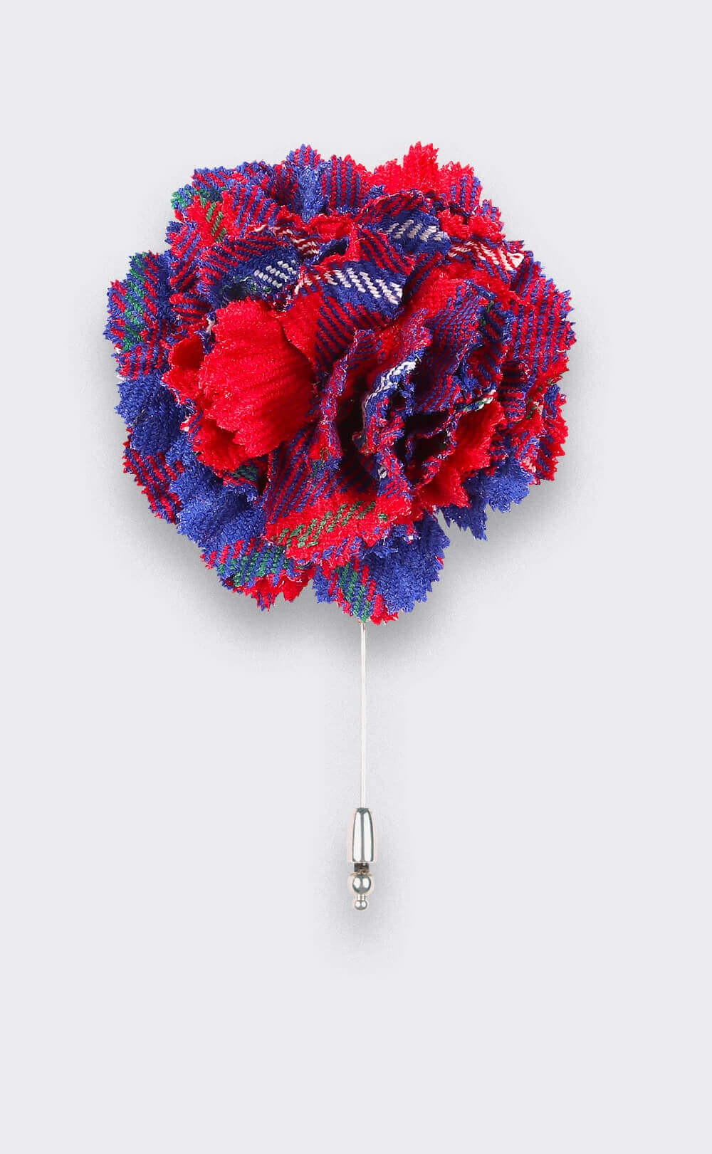 Boutonnière Tartan Rouge Galloway - Fait-main par Cinabre Paris