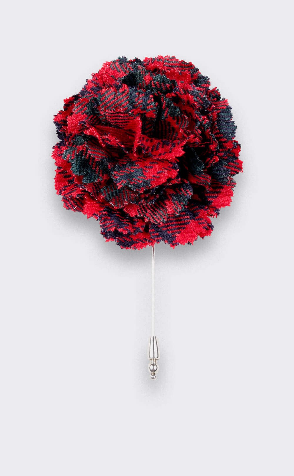 Boutonnière Tartan Rouge Ross - Fait-main par Cinabre Paris