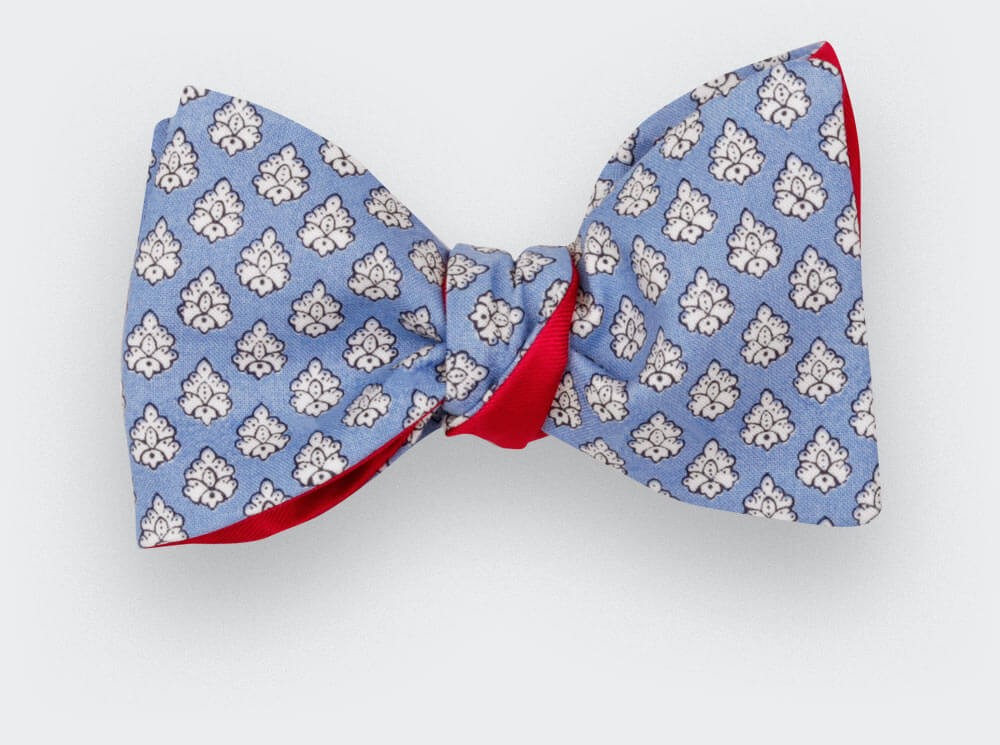 Light Blue Provence Bow Tie - Handmade in France