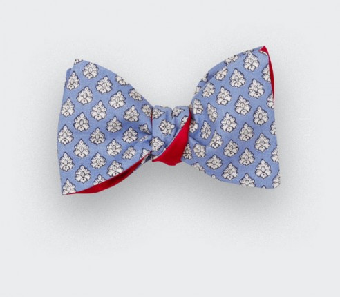 Light Blue Provence Bow Tie - Handmade in France