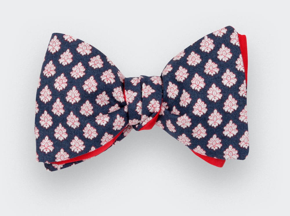 Navy Blue Provence Bow Tie - Handmade by Cinabre Paris