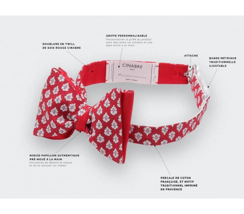 Noeud Papillon Provence Rouge - Fait main par Cinabre Paris