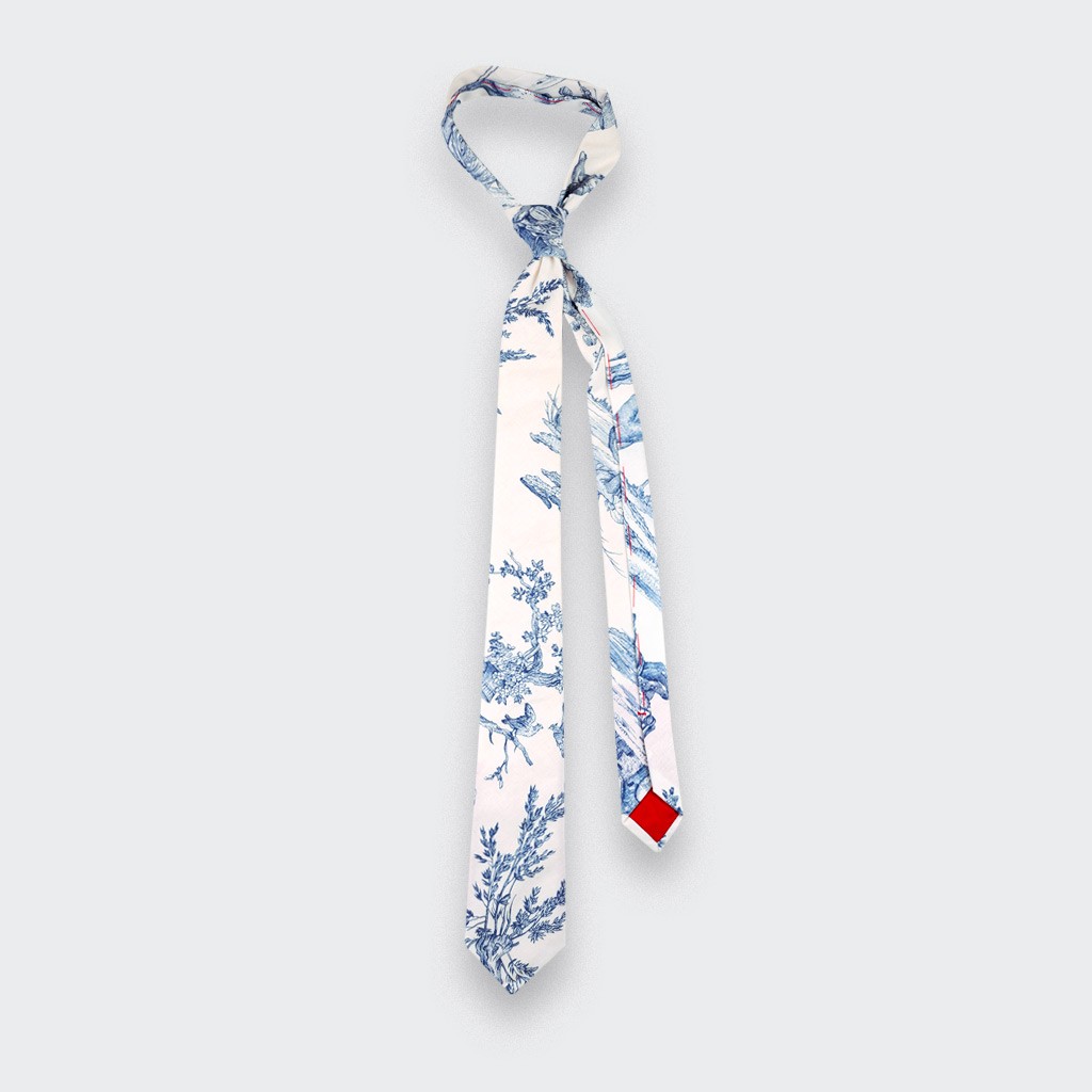 Blue Toile de Jouy Tie - Cinabre Paris