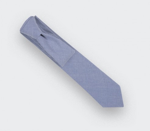 blue tie - cotton and silk - made in France - CINABRE Paris