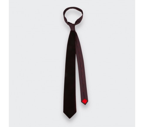 Wine-red Velvet Tie - Cinabre Paris