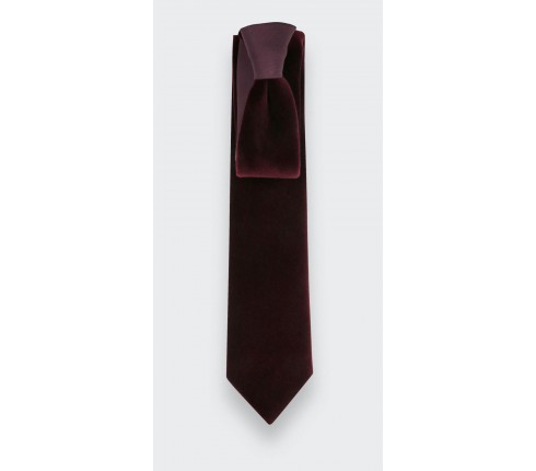 Wine-red Velvet Tie - Cinabre Paris