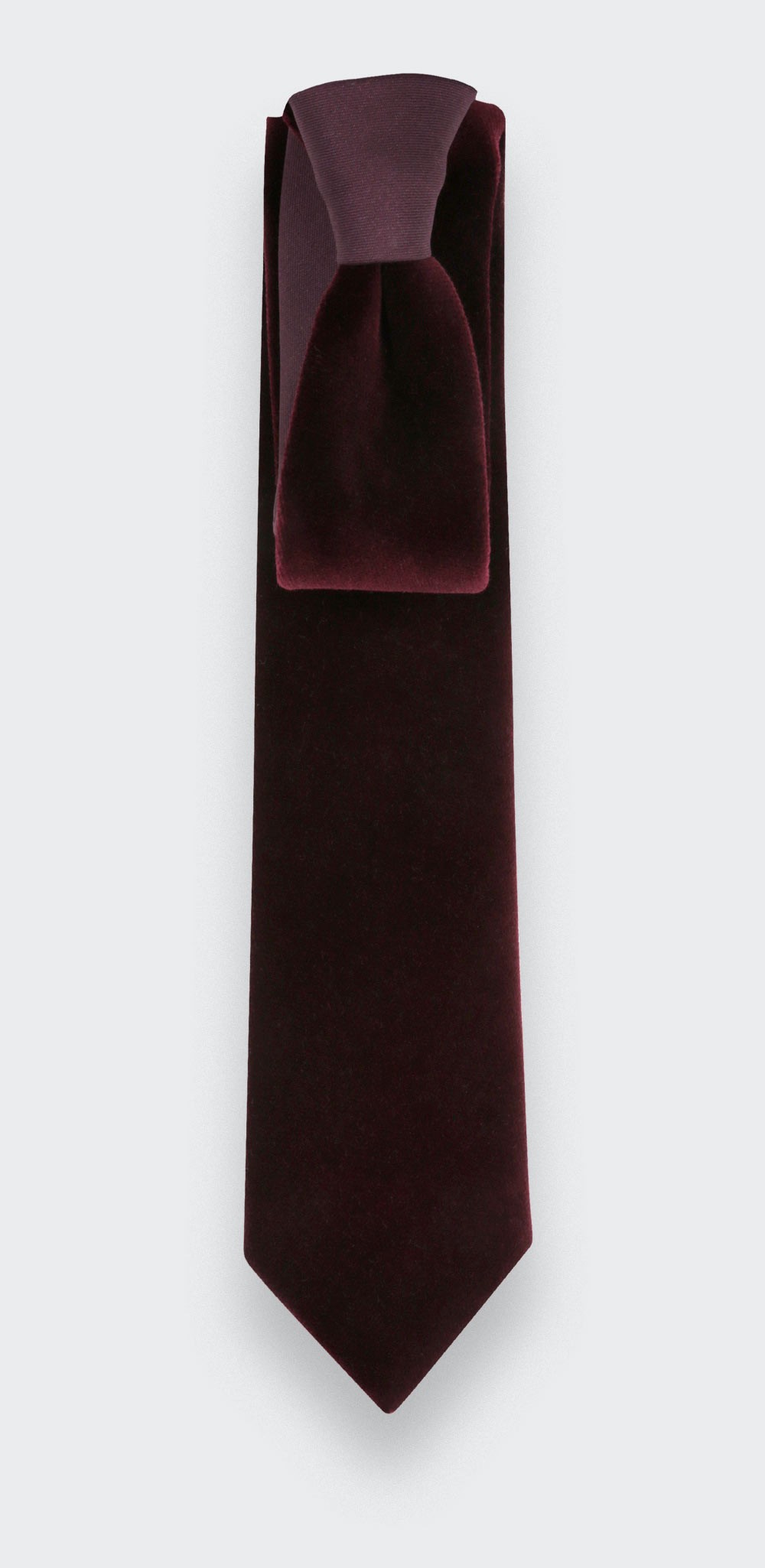 Wine-red Velvet Tie - Cinabre Paris