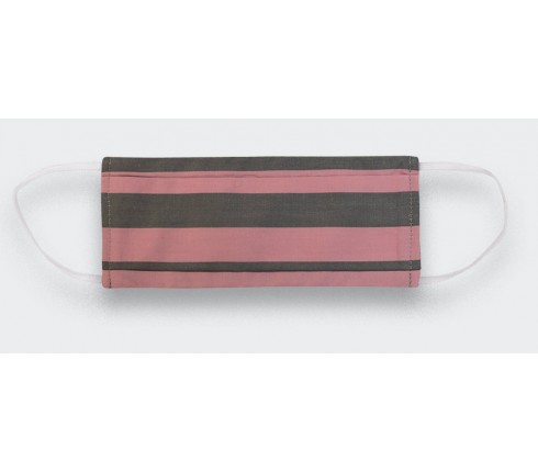 Pink Striped Face Mask - Made in France -