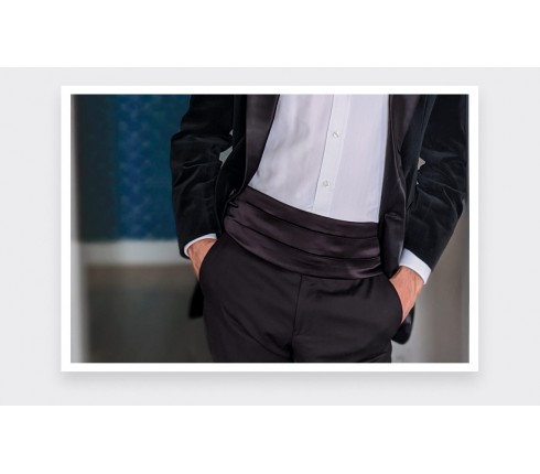 cummerbund made of black silk satin