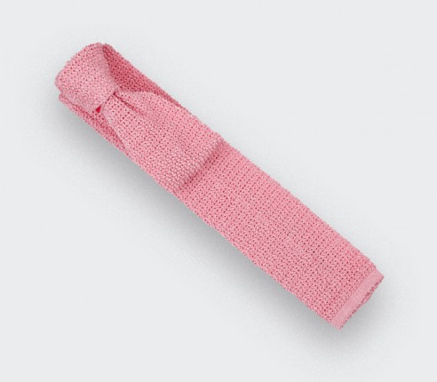 Cravate Tricot Rose - Cinabre paris