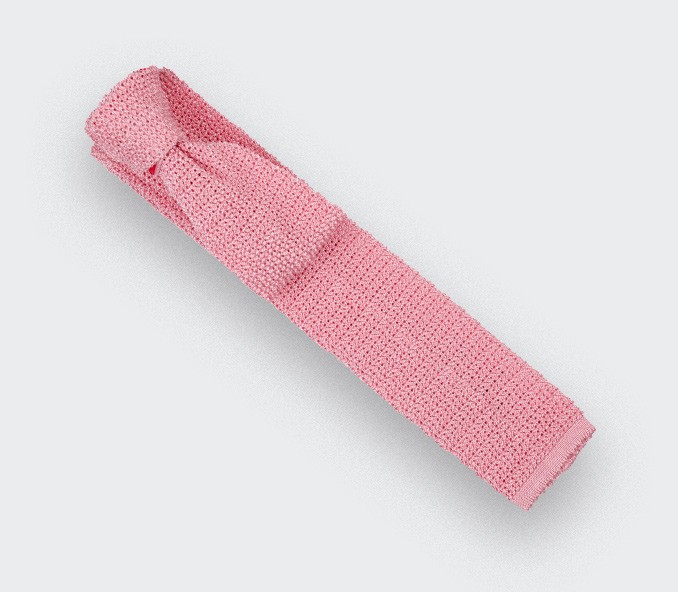 Cravate Tricot Rose - Cinabre paris