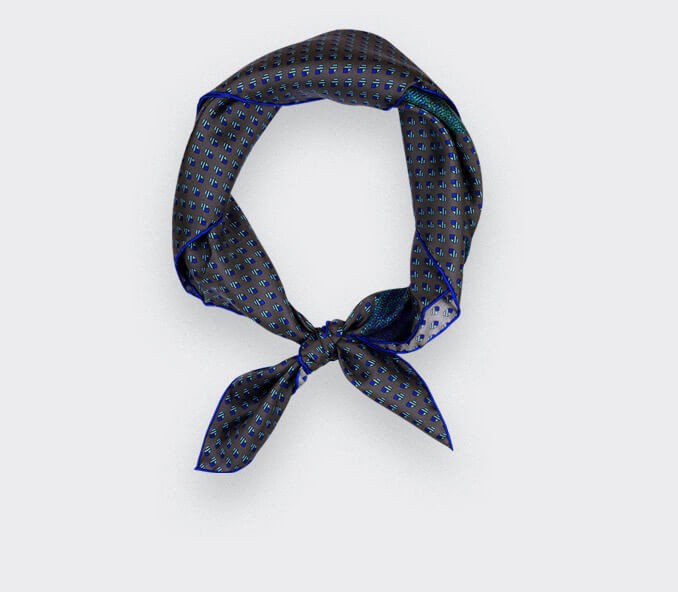 Grey Grand Pan Bandana - Made in France - Cinabre Paris