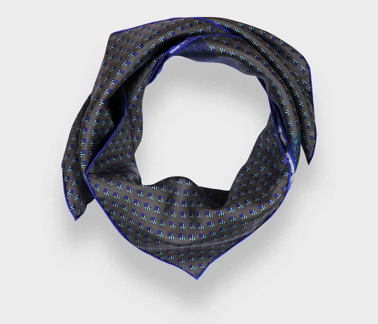 Bandana soie Grand Pan gris - Made in France - Cinabre paris