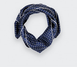 Navy Blue Grey Grand Pan Bandana - Made in France - Cinabre Paris