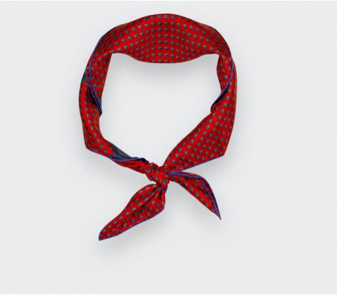 Bandana soie Grand Pan rouge - Made in France - Cinabre Paris