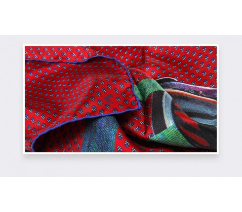 Bandana soie Grand Pan rouge - Made in France - Cinabre Paris