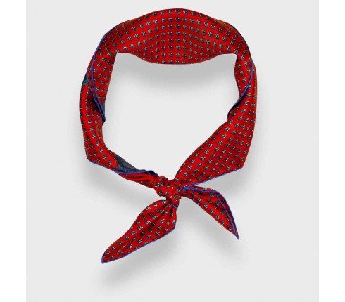 Bandana soie Grand Pan rouge - Made in France - Cinabre Paris