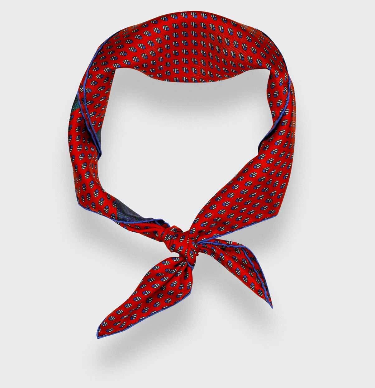 Bandana soie Grand Pan rouge - Made in France - Cinabre Paris