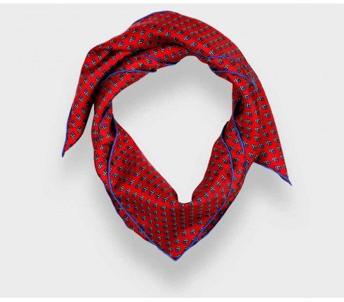 Bandana soie Grand Pan rouge - Made in France - Cinabre Paris