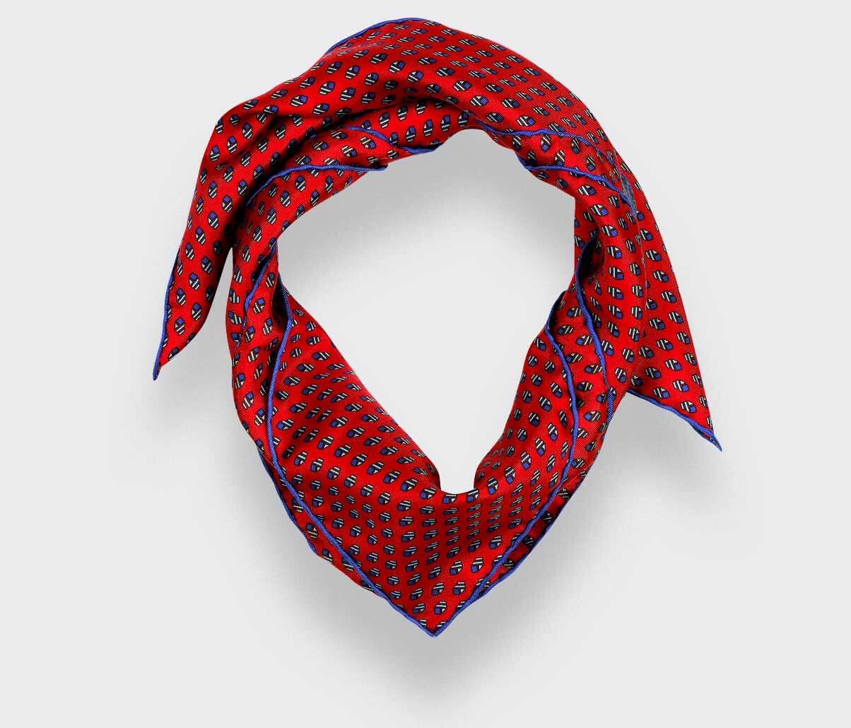 Bandana soie Grand Pan rouge - Made in France - Cinabre Paris