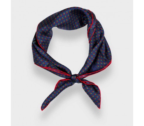 Navy blue green Grand Pan Bandana - Made in France - Cinabre Paris