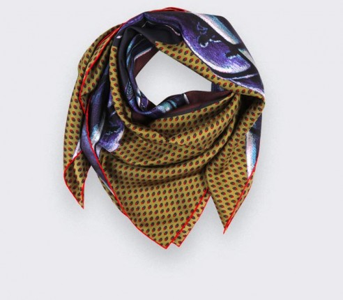 Mustard Grand Pan Scarf 90 - Made in France - Cinabre Paris