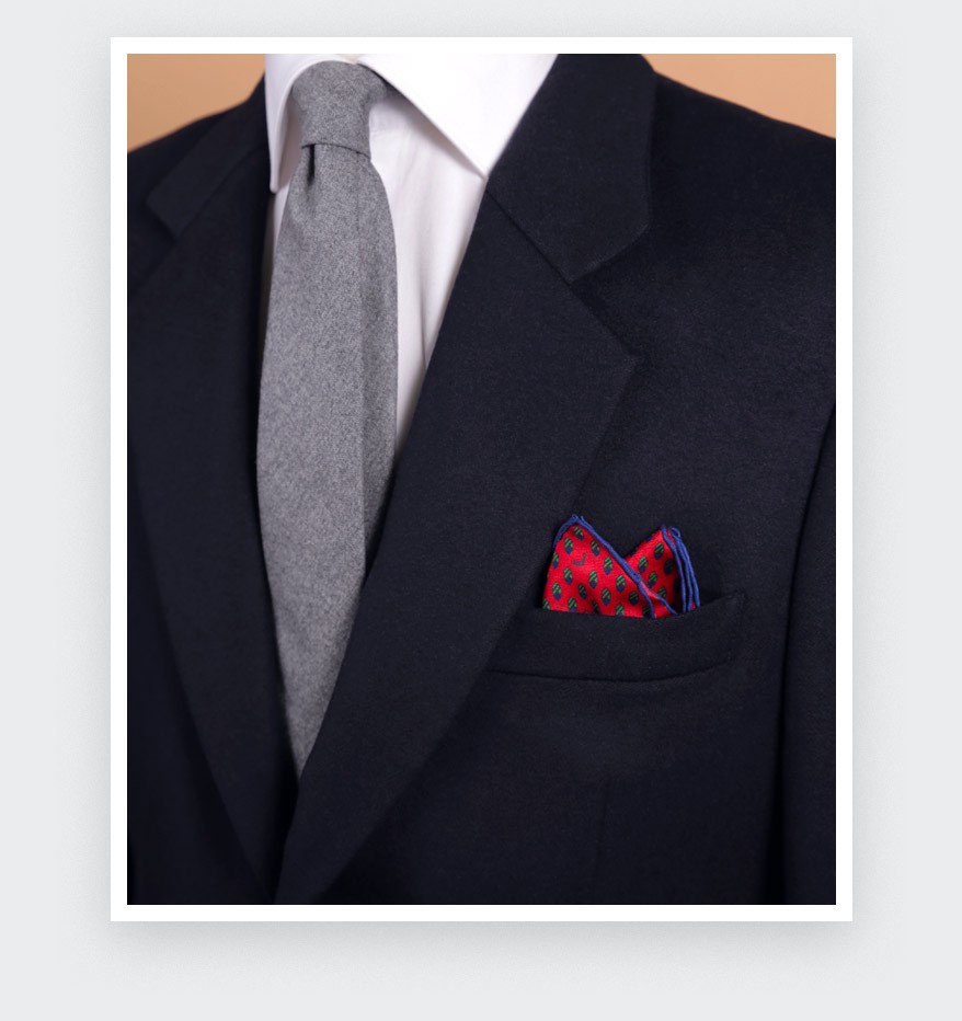 Red Grand Pan Pocket Square- Cinabre Paris