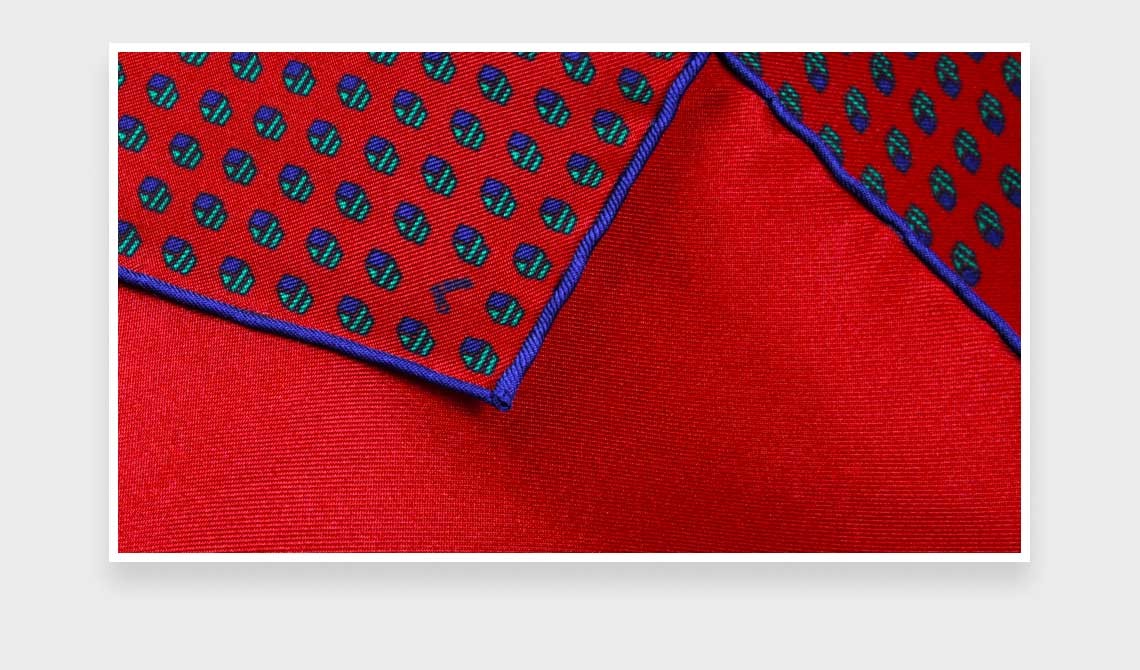 Red Grand Pan Pocket Square- Cinabre Paris