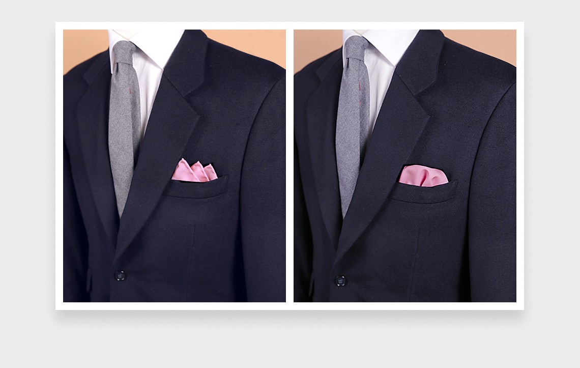 CINABRE Paris - Pocket Square - Pink coral - Handmade