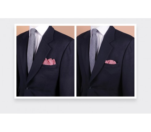 CINABRE Paris - Pocket square - Pink Mesh - Hand Made