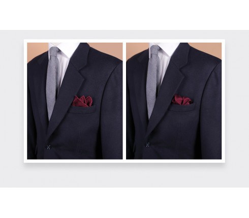 CINABRE Paris - Pocket square - Burgundy woven silk - Hand Made