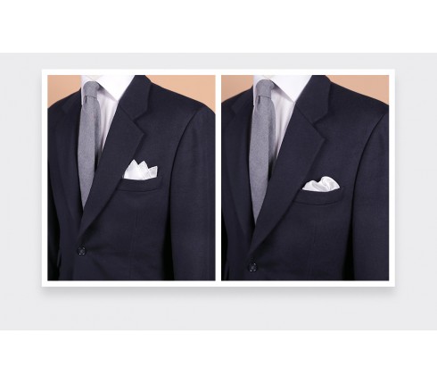 white twill silk pocket square - silk - cinabre paris