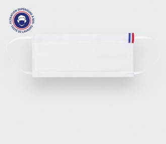 White Face Mask Cinabre with French flag