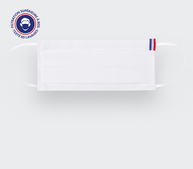 Masque Catégorie 1 Blanc Tricolore Cinabre