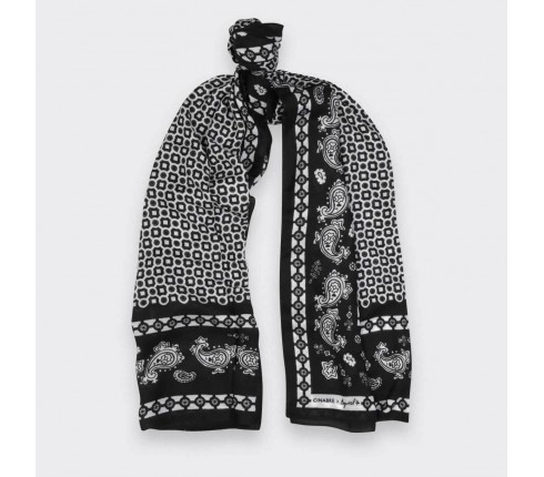 Scarf Paris x Los Angeles black and white