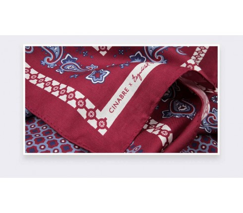 Bandana Paris x Los Angeles Bordeaux Cinabre made in France