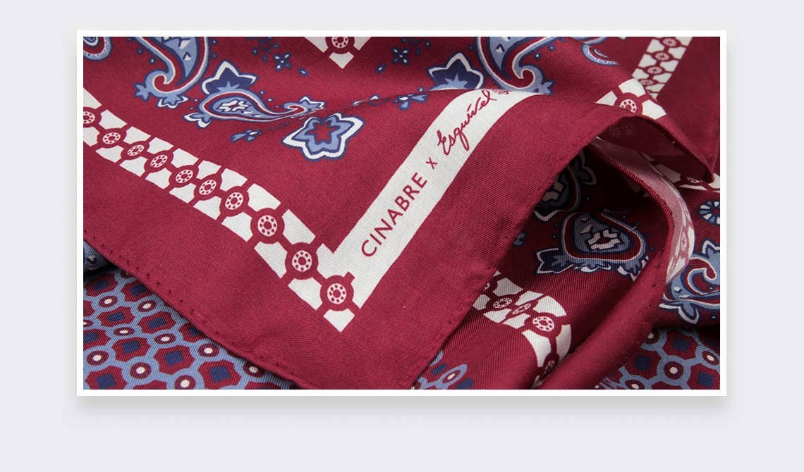 Bandana Paris x Los Angeles Bordeaux Cinabre made in France