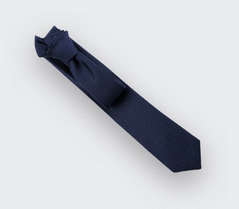 Navy Blue Lizard Tie - silk - Cinabre Paris