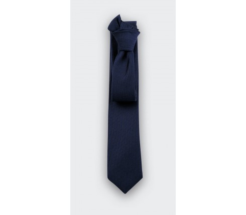 Navy Blue Lizard Tie - silk - Cinabre Paris