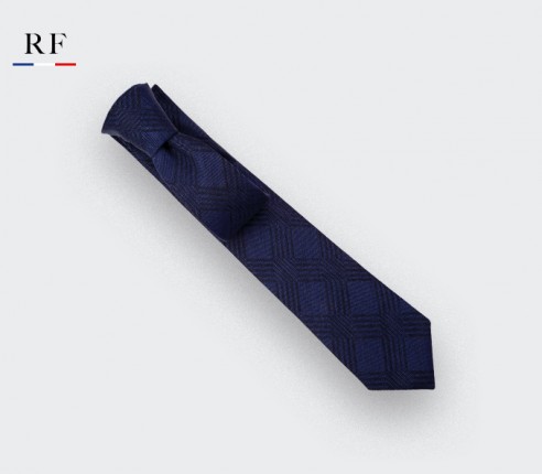 Network Navy blue tie - wool - Cinabre Paris