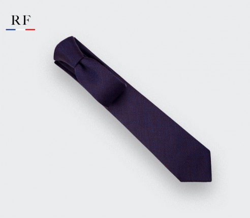 Navy blue rust dots tie - wool - Cinabre Paris