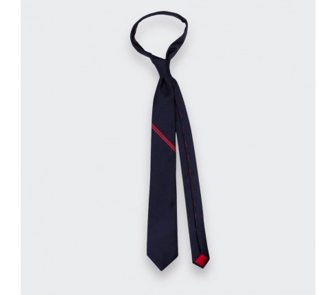 Red Single Stripe Tie - Cinabre Paris