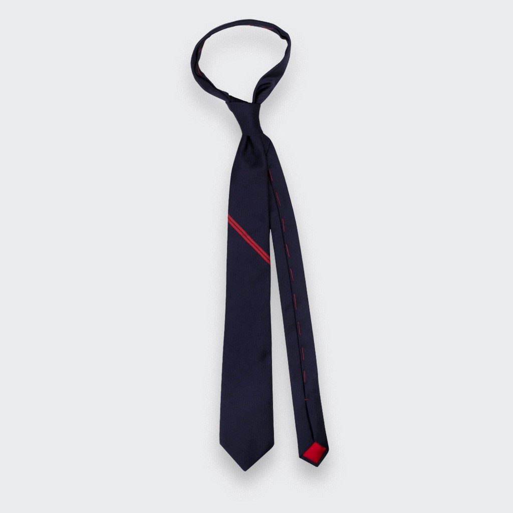 Red Single Stripe Tie - Cinabre Paris