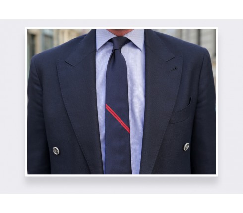 Red Single Stripe Tie - Cinabre Paris