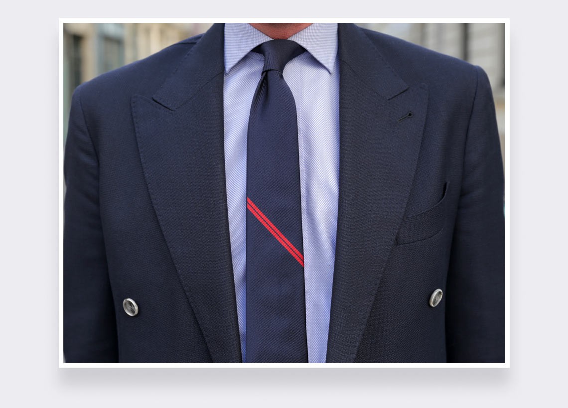 Red Single Stripe Tie - Cinabre Paris