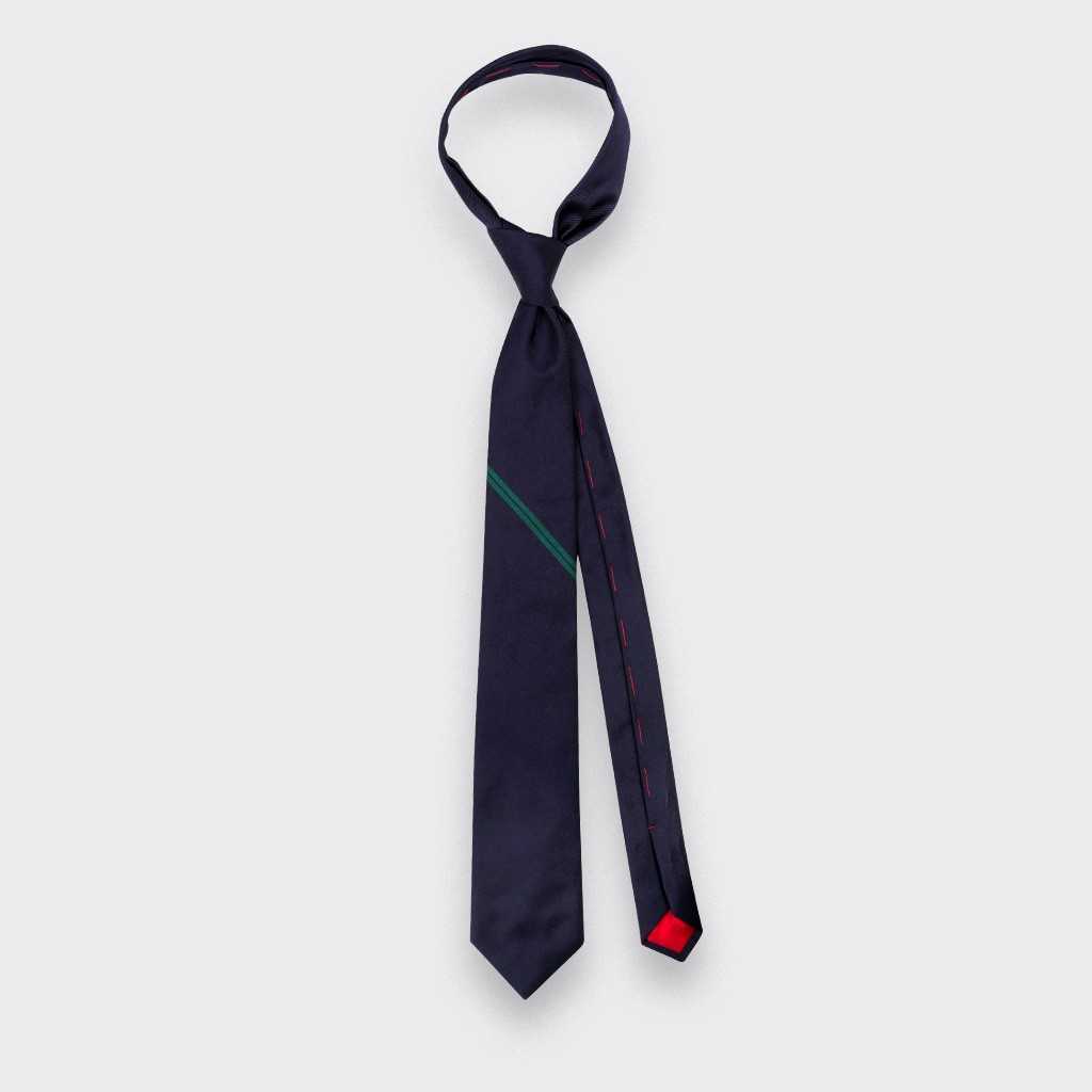 Green Single Stripe Tie - Cinabre Paris